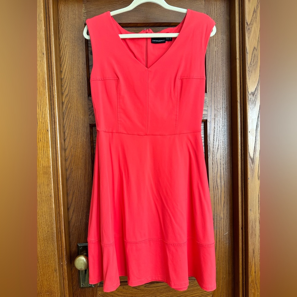 Cynthia Rowley sleeveless lined coral color dress